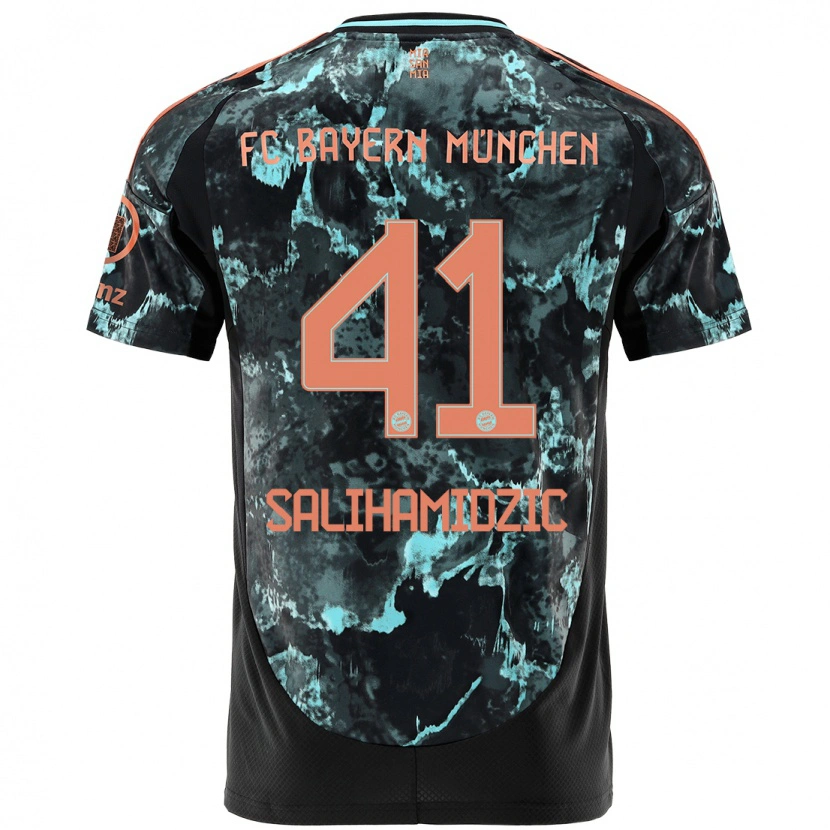 Danxen Hombre Camiseta Nick Salihamidzic #41 Negro 2ª Equipación 2024/25 La Camisa México