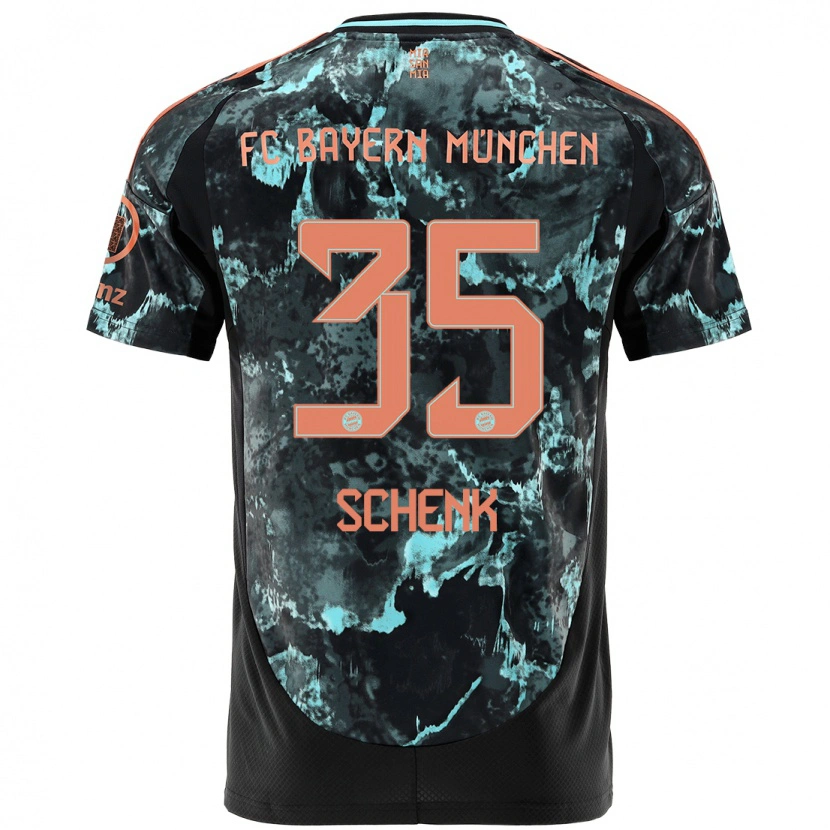 Danxen Hombre Camiseta Johannes Schenk #35 Negro 2ª Equipación 2024/25 La Camisa México