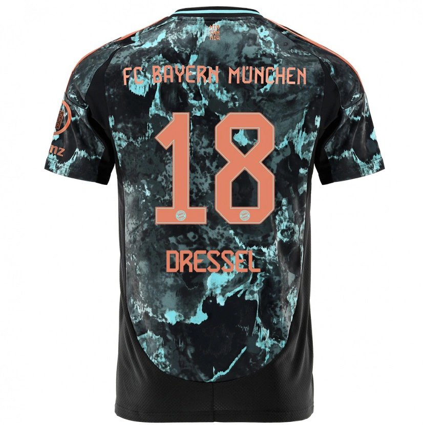 Danxen Hombre Camiseta Timon Dressel #18 Negro 2ª Equipación 2024/25 La Camisa México