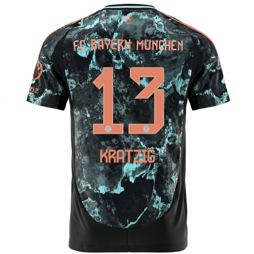 Danxen Hombre Camiseta Frans Kratzig #13 Negro 2ª Equipación 2024/25 La Camisa México