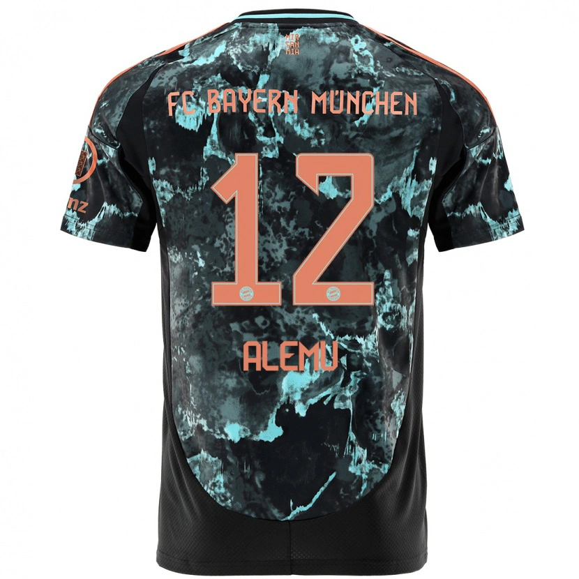 Danxen Hombre Camiseta Liul Alemu #12 Negro 2ª Equipación 2024/25 La Camisa México