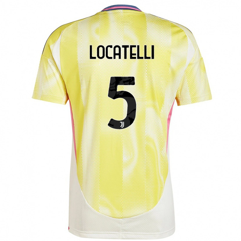 Danxen Hombre Camiseta Manuel Locatelli #5 Amarillo Solar 2ª Equipación 2024/25 La Camisa México