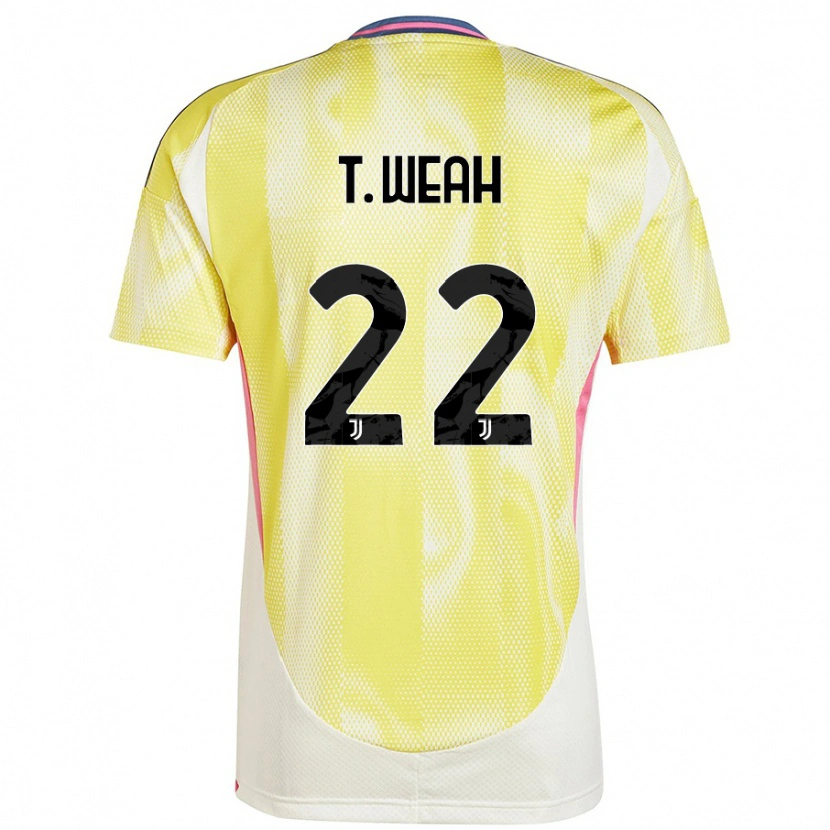 Danxen Hombre Camiseta Timothy Weah #22 Amarillo Solar 2ª Equipación 2024/25 La Camisa México