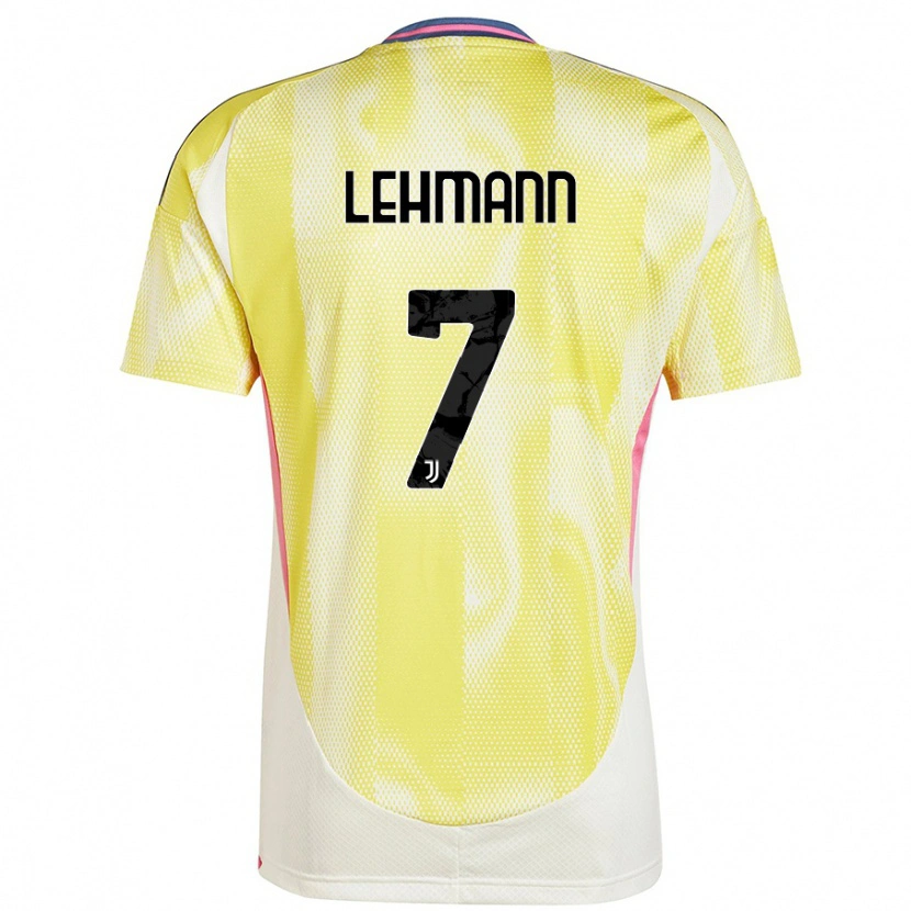 Danxen Hombre Camiseta Alisha Lehmann #7 Amarillo Solar 2ª Equipación 2024/25 La Camisa México