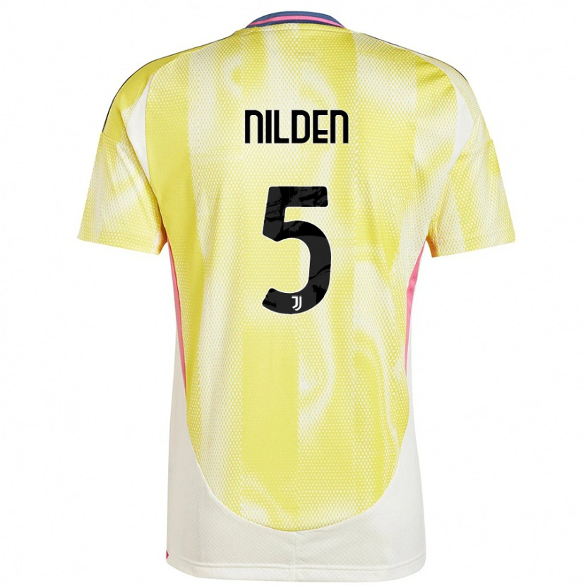 Danxen Hombre Camiseta Amanda Nilden #5 Amarillo Solar 2ª Equipación 2024/25 La Camisa México