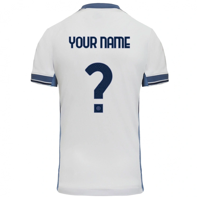Danxen Hombre Camiseta Su Nombre #0 Blanco Gris 2ª Equipación 2024/25 La Camisa México