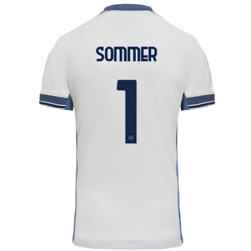Danxen Hombre Camiseta Yann Sommer #1 Blanco Gris 2ª Equipación 2024/25 La Camisa México
