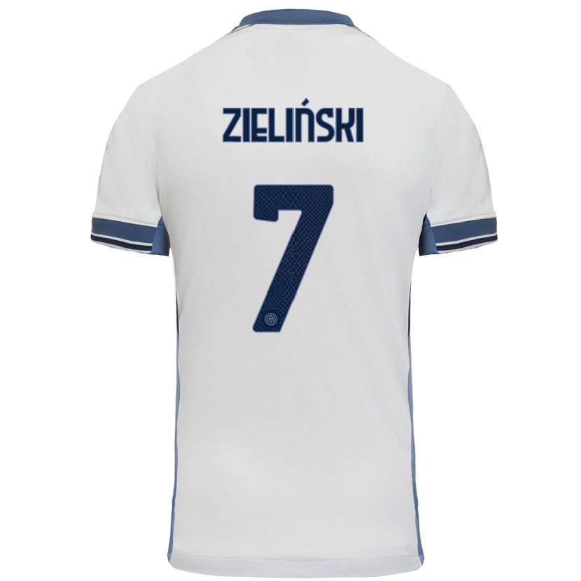 Danxen Hombre Camiseta Piotr Zieliński #7 Blanco Gris 2ª Equipación 2024/25 La Camisa México