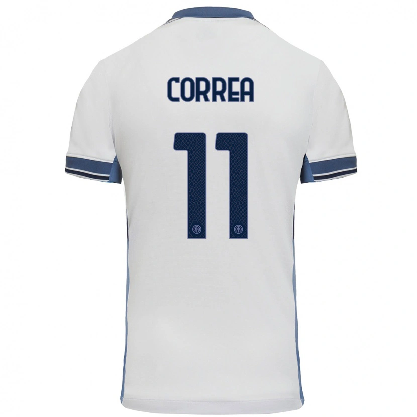 Danxen Hombre Camiseta Joaquín Correa #11 Blanco Gris 2ª Equipación 2024/25 La Camisa México