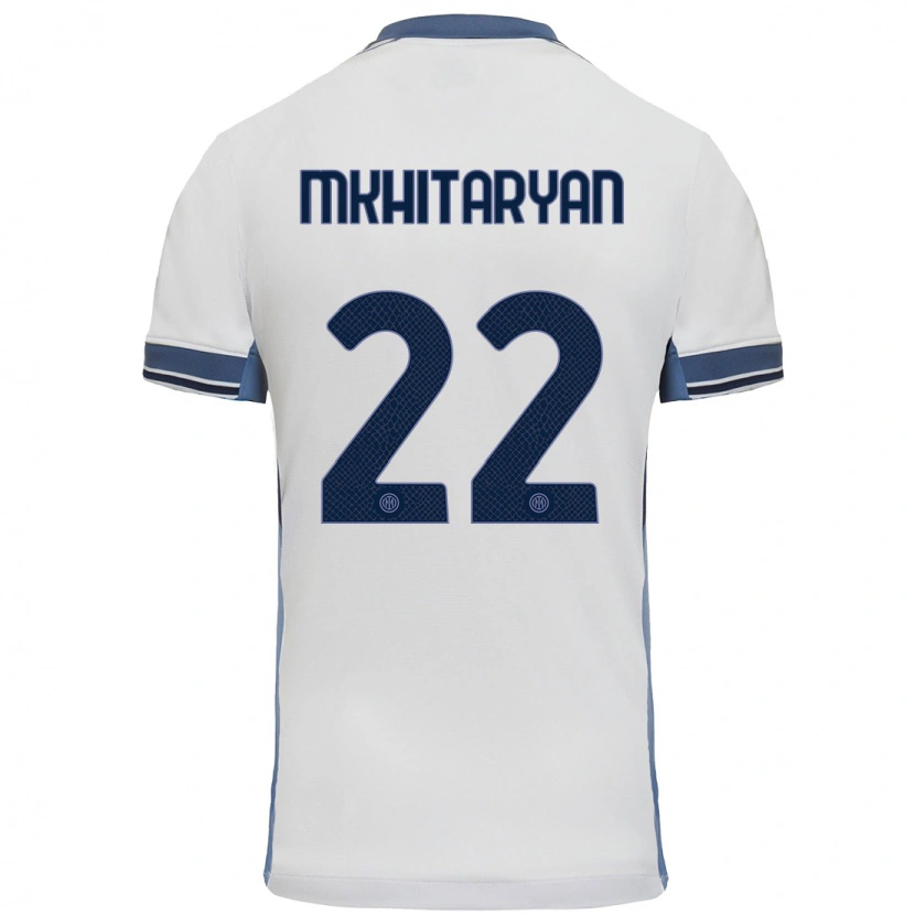 Danxen Hombre Camiseta Henrikh Mkhitaryan #22 Blanco Gris 2ª Equipación 2024/25 La Camisa México