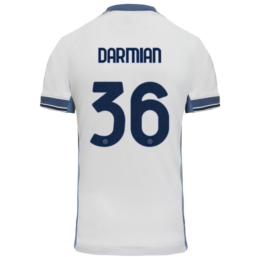 Danxen Hombre Camiseta Matteo Darmian #36 Blanco Gris 2ª Equipación 2024/25 La Camisa México