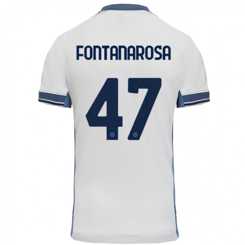 Danxen Hombre Camiseta Alessandro Fontanarosa #47 Blanco Gris 2ª Equipación 2024/25 La Camisa México