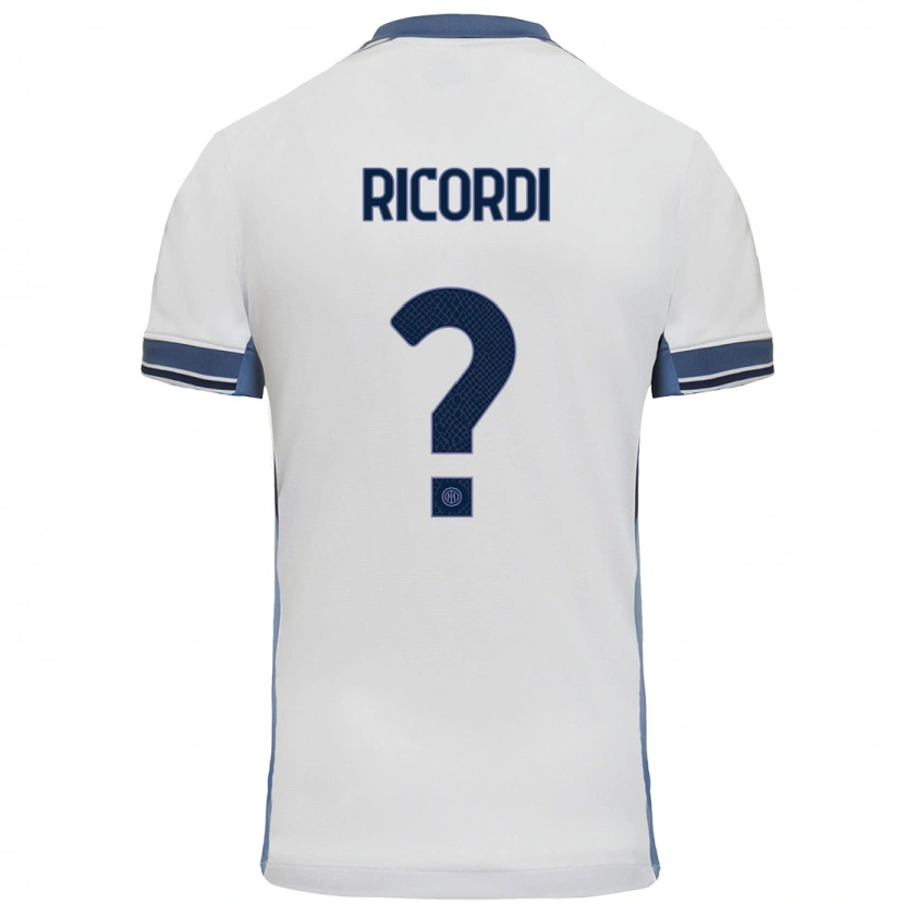 Danxen Hombre Camiseta Tommaso Ricordi #0 Blanco Gris 2ª Equipación 2024/25 La Camisa México