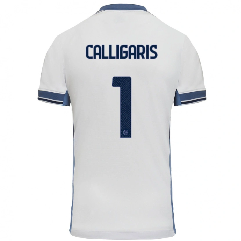Danxen Hombre Camiseta Alessandro Calligaris #1 Blanco Gris 2ª Equipación 2024/25 La Camisa México
