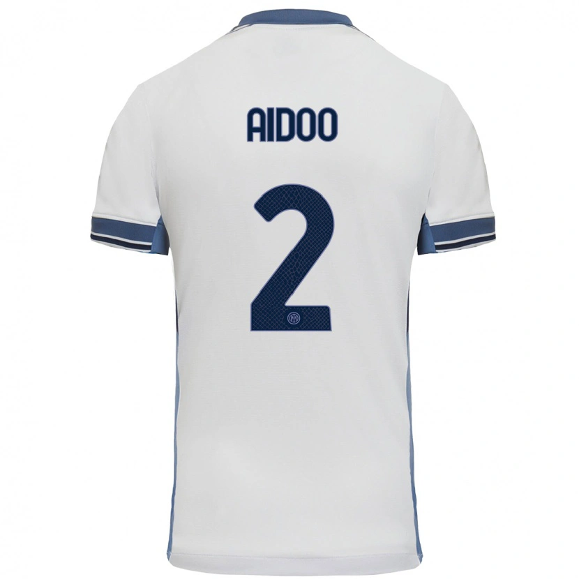 Danxen Hombre Camiseta Mike Aidoo #2 Blanco Gris 2ª Equipación 2024/25 La Camisa México