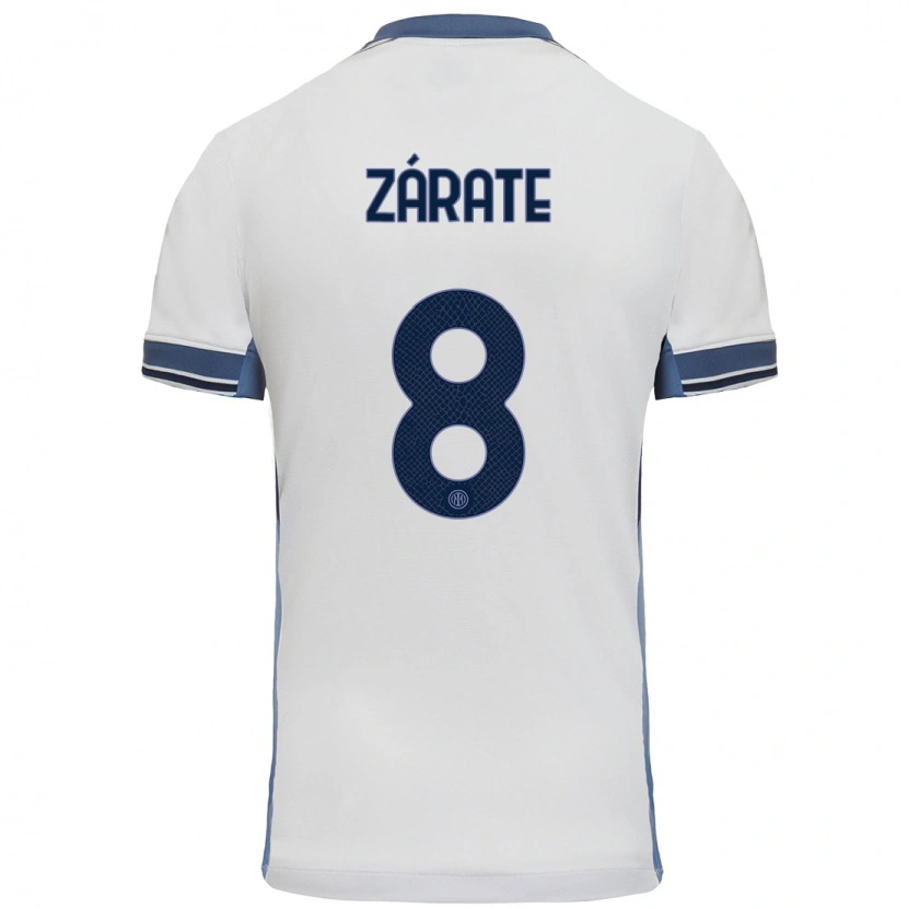 Danxen Hombre Camiseta Dilan Zárate #8 Blanco Gris 2ª Equipación 2024/25 La Camisa México