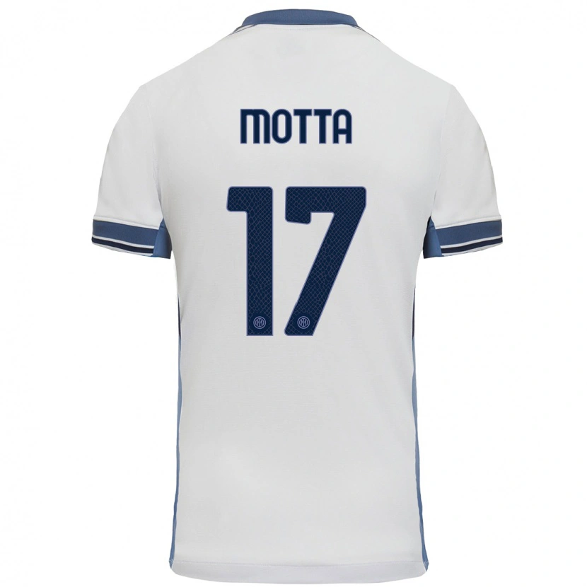 Danxen Hombre Camiseta Matteo Motta #17 Blanco Gris 2ª Equipación 2024/25 La Camisa México