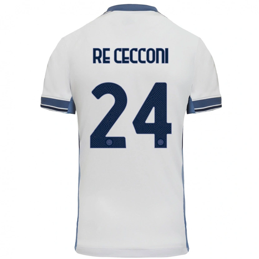 Danxen Hombre Camiseta Gabriele Re Cecconi #24 Blanco Gris 2ª Equipación 2024/25 La Camisa México