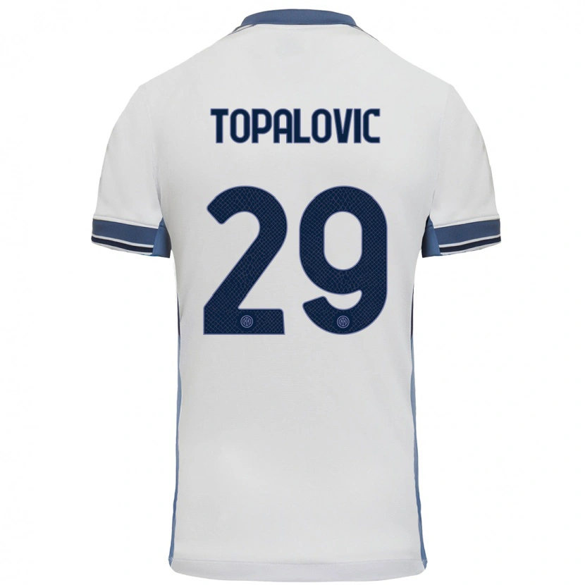 Danxen Hombre Camiseta Luka Topalovic #29 Blanco Gris 2ª Equipación 2024/25 La Camisa México