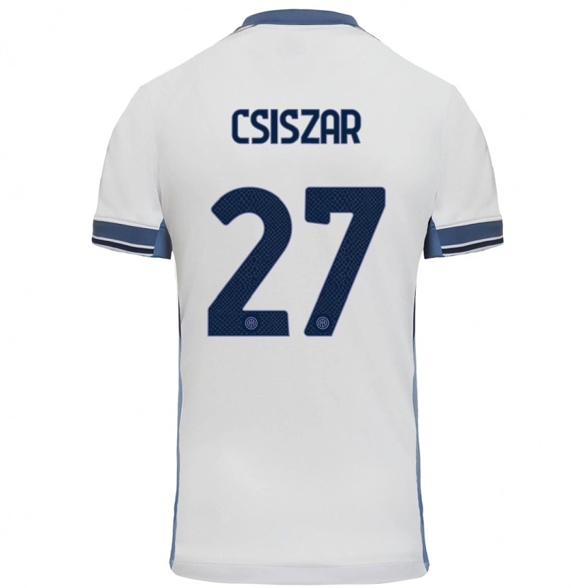 Danxen Hombre Camiseta Henrietta Csiszár #27 Blanco Gris 2ª Equipación 2024/25 La Camisa México