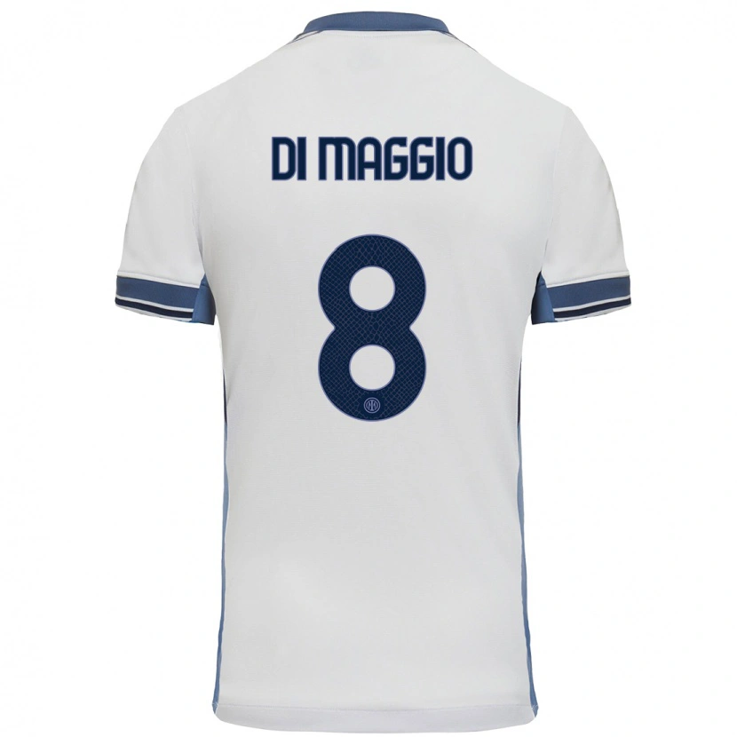 Danxen Hombre Camiseta Luca Di Maggio #8 Blanco Gris 2ª Equipación 2024/25 La Camisa México