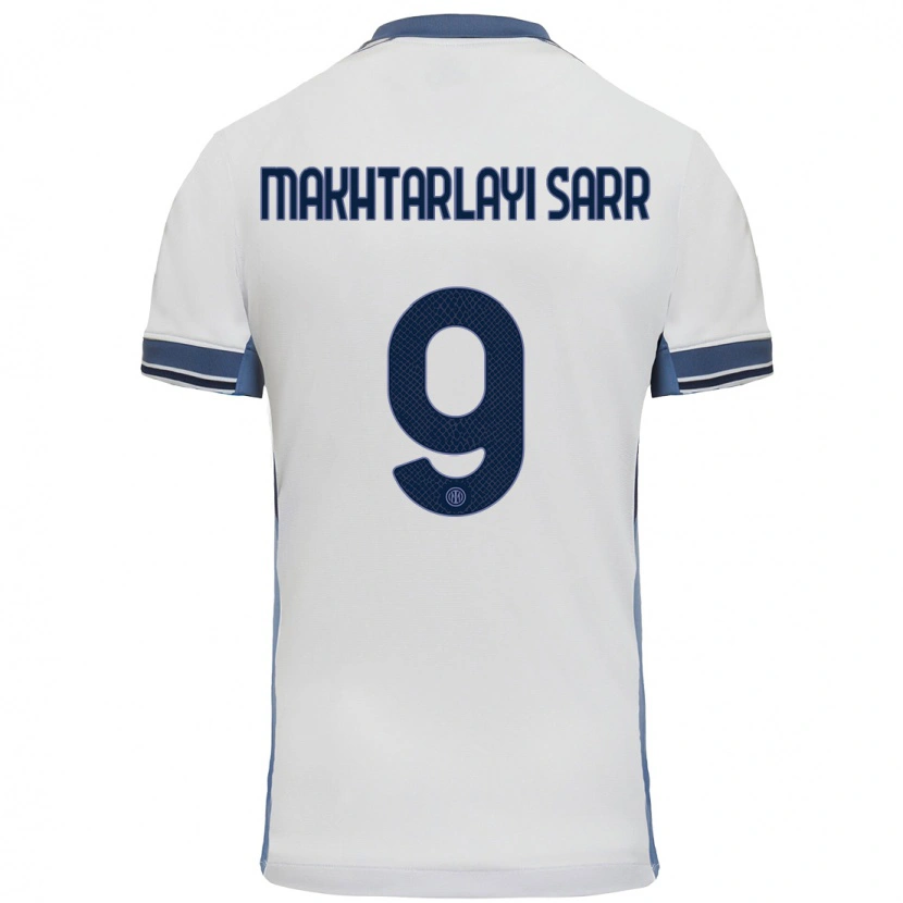 Danxen Hombre Camiseta Amadou Makhtarlayi Sarr #9 Blanco Gris 2ª Equipación 2024/25 La Camisa México