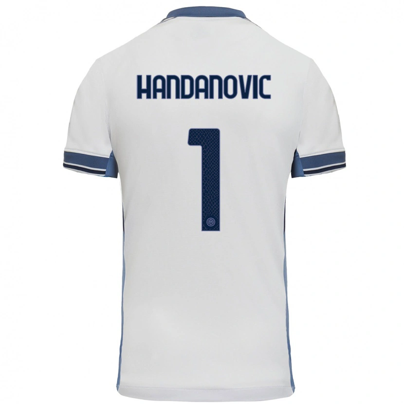 Danxen Hombre Camiseta Samir Handanovic #1 Blanco Gris 2ª Equipación 2024/25 La Camisa México