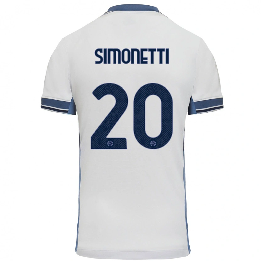 Danxen Hombre Camiseta Flaminia Simonetti #20 Blanco Gris 2ª Equipación 2024/25 La Camisa México