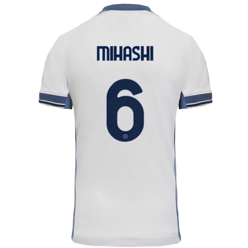 Danxen Hombre Camiseta Mana Mihashi #6 Blanco Gris 2ª Equipación 2024/25 La Camisa México
