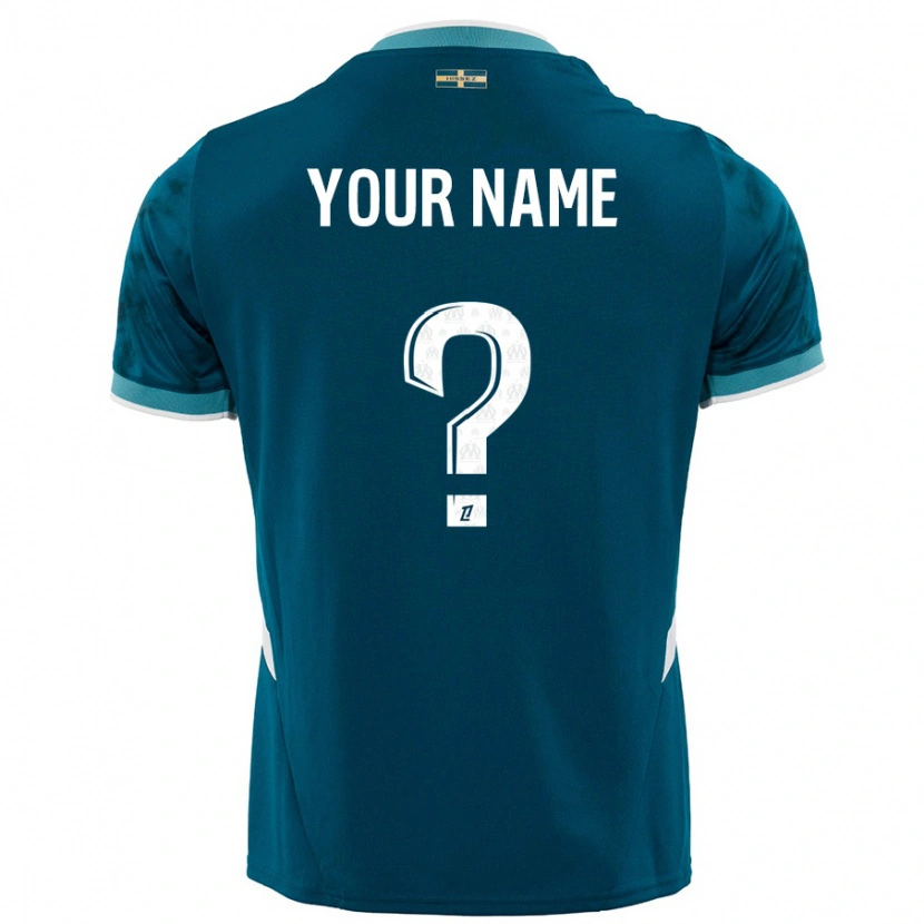 Danxen Hombre Camiseta Su Nombre #0 Azul Turquesa 2ª Equipación 2024/25 La Camisa México