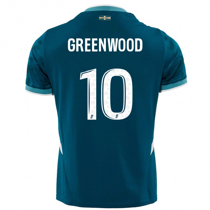 Danxen Hombre Camiseta Mason Greenwood #10 Azul Turquesa 2ª Equipación 2024/25 La Camisa México