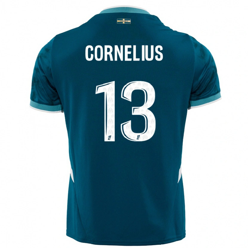 Danxen Hombre Camiseta Derek Cornelius #13 Azul Turquesa 2ª Equipación 2024/25 La Camisa México