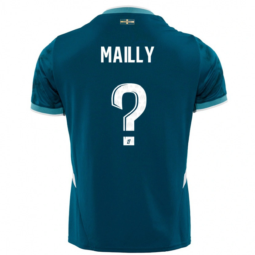 Danxen Hombre Camiseta Evan Mailly #0 Azul Turquesa 2ª Equipación 2024/25 La Camisa México