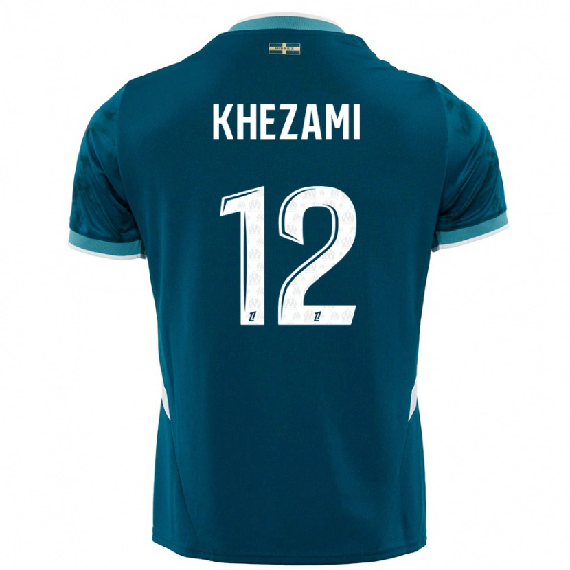 Danxen Hombre Camiseta Roselène Khezami #12 Azul Turquesa 2ª Equipación 2024/25 La Camisa México