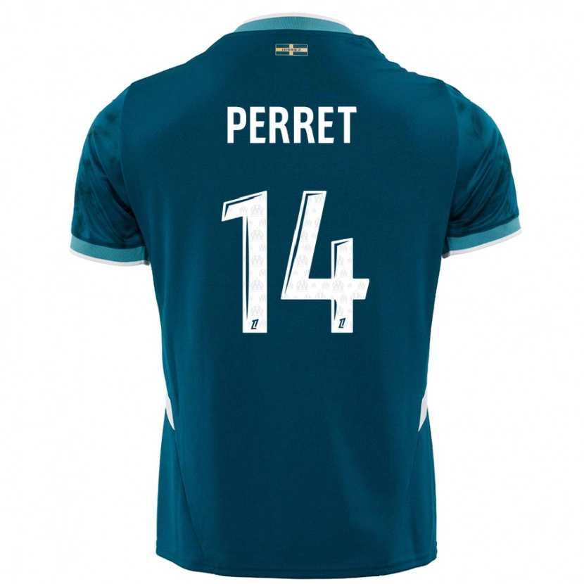 Danxen Hombre Camiseta Jenny Perret #14 Azul Turquesa 2ª Equipación 2024/25 La Camisa México