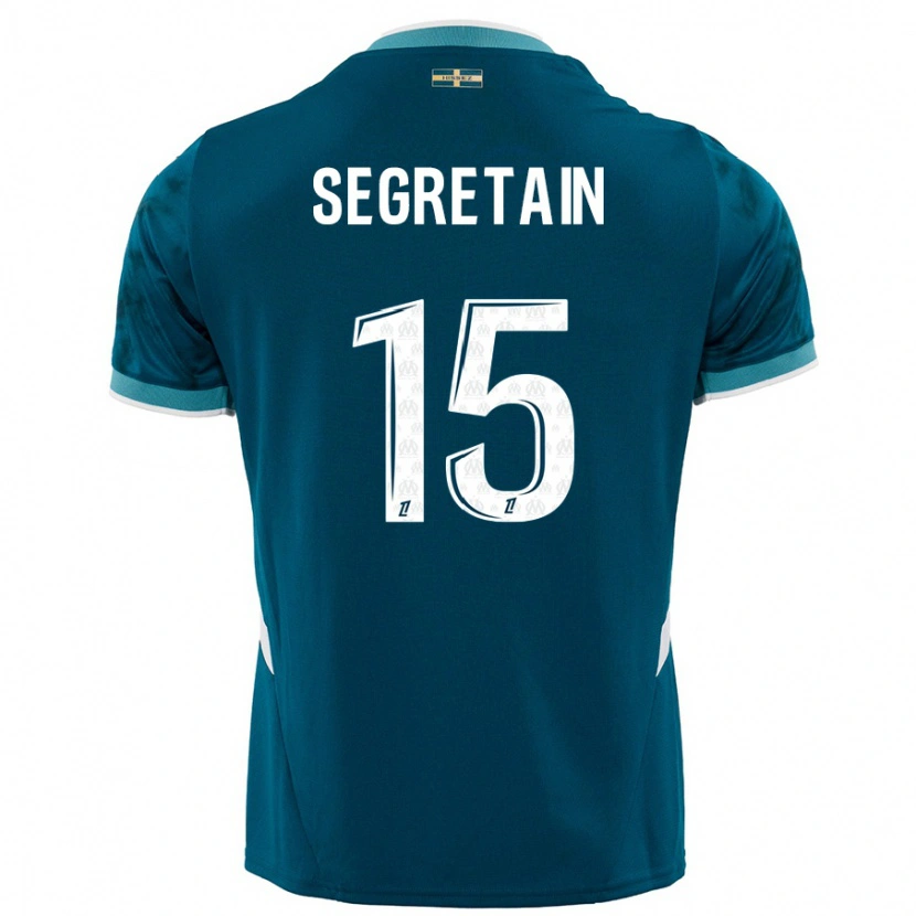 Danxen Hombre Camiseta Julie Ségrétain #15 Azul Turquesa 2ª Equipación 2024/25 La Camisa México