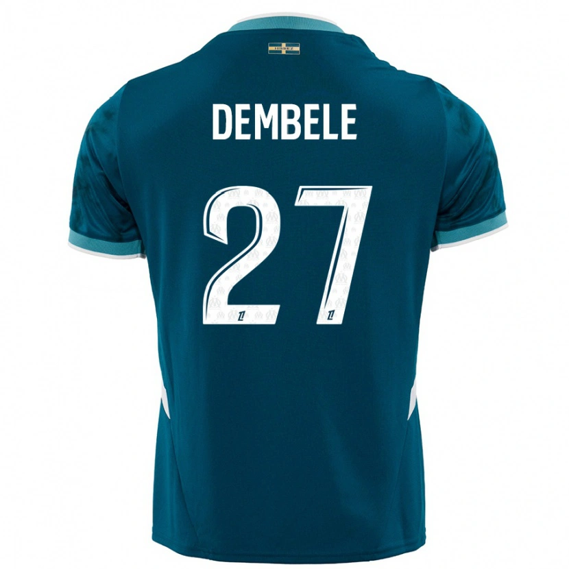 Danxen Hombre Camiseta Coumba Dembélé #27 Azul Turquesa 2ª Equipación 2024/25 La Camisa México