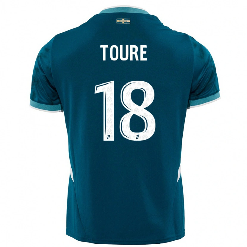 Danxen Hombre Camiseta Isaak Toure #18 Azul Turquesa 2ª Equipación 2024/25 La Camisa México