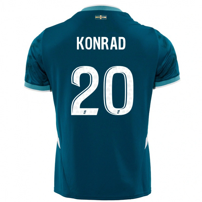 Danxen Hombre Camiseta Konrad De La Fuente #20 Azul Turquesa 2ª Equipación 2024/25 La Camisa México