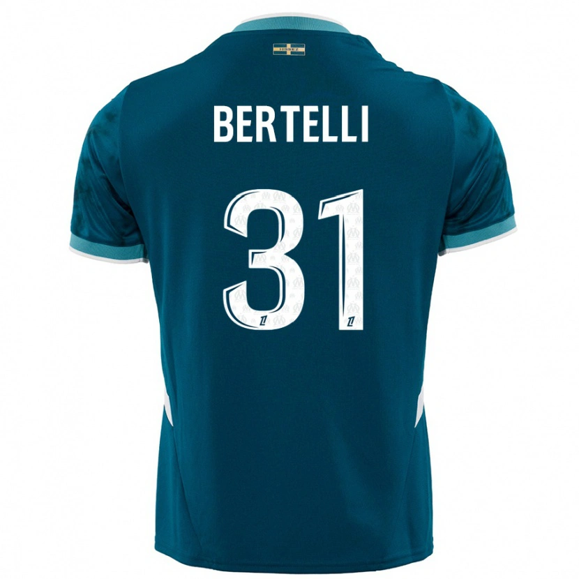 Danxen Hombre Camiseta Ugo Bertelli #31 Azul Turquesa 2ª Equipación 2024/25 La Camisa México