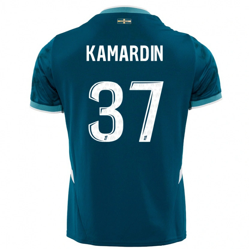 Danxen Hombre Camiseta Aaron Kamardin #37 Azul Turquesa 2ª Equipación 2024/25 La Camisa México