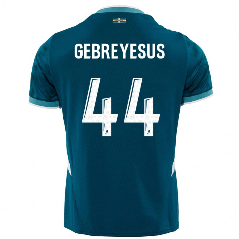 Danxen Hombre Camiseta Esey Gebreyesus #44 Azul Turquesa 2ª Equipación 2024/25 La Camisa México