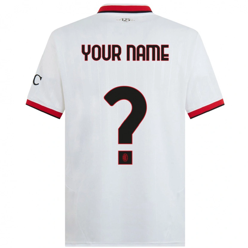 Danxen Hombre Camiseta Su Nombre #0 Blanco Negro Rojo 2ª Equipación 2024/25 La Camisa México