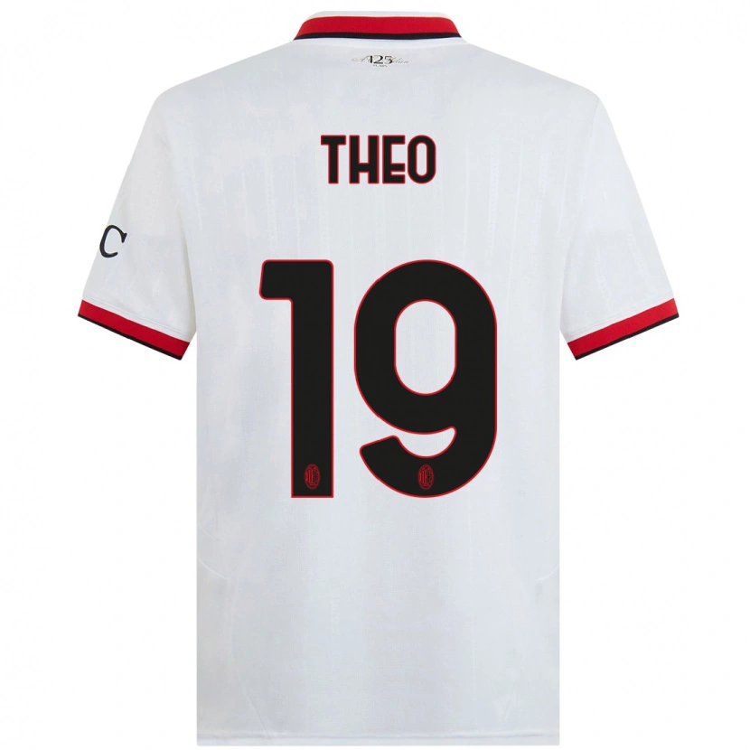 Danxen Hombre Camiseta Theo Hernández #19 Blanco Negro Rojo 2ª Equipación 2024/25 La Camisa México