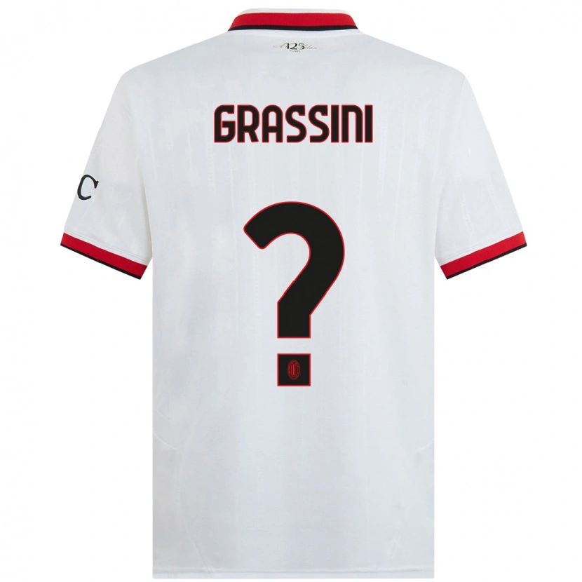 Danxen Hombre Camiseta Riccardo Grassini #0 Blanco Negro Rojo 2ª Equipación 2024/25 La Camisa México
