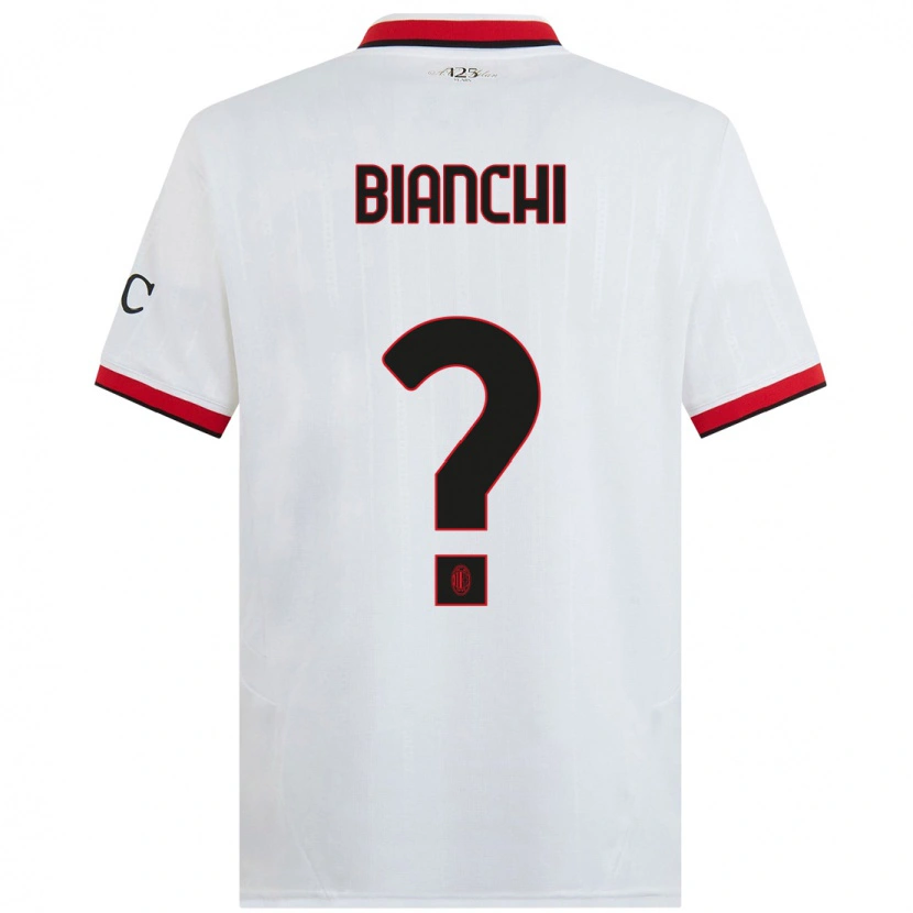 Danxen Hombre Camiseta Alessandro Bianchi #0 Blanco Negro Rojo 2ª Equipación 2024/25 La Camisa México