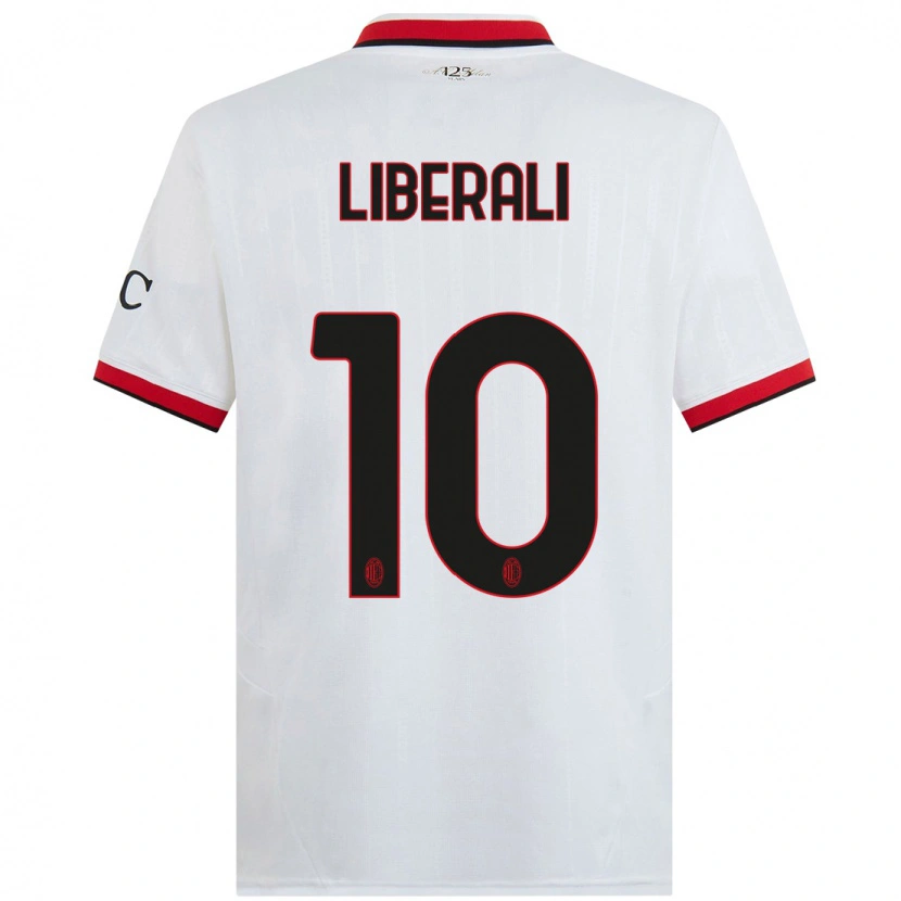 Danxen Hombre Camiseta Mattia Liberali #10 Blanco Negro Rojo 2ª Equipación 2024/25 La Camisa México
