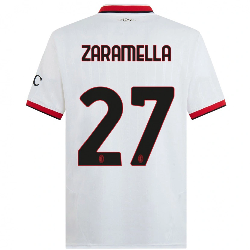 Danxen Hombre Camiseta Mattia Zaramella #27 Blanco Negro Rojo 2ª Equipación 2024/25 La Camisa México