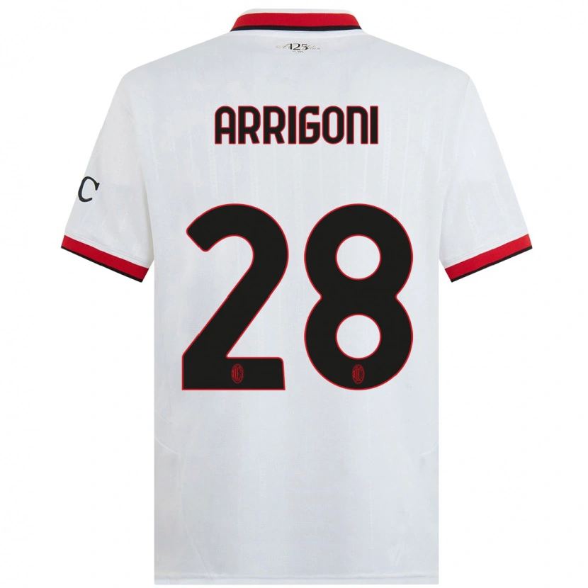 Danxen Hombre Camiseta Giorgia Arrigoni #28 Blanco Negro Rojo 2ª Equipación 2024/25 La Camisa México