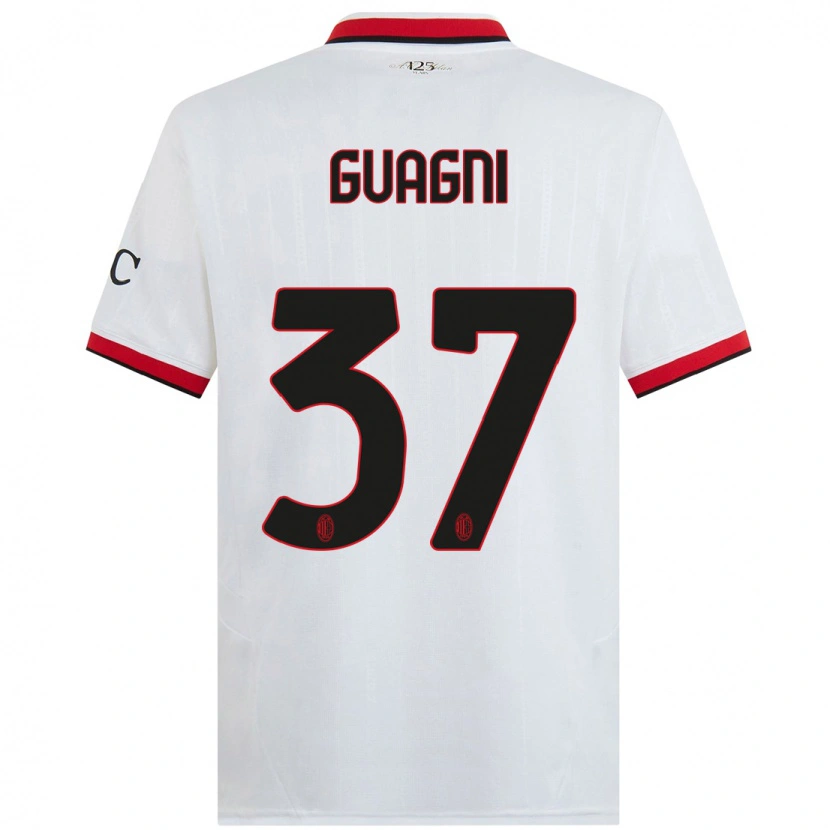 Danxen Hombre Camiseta Alia Guagni #37 Blanco Negro Rojo 2ª Equipación 2024/25 La Camisa México